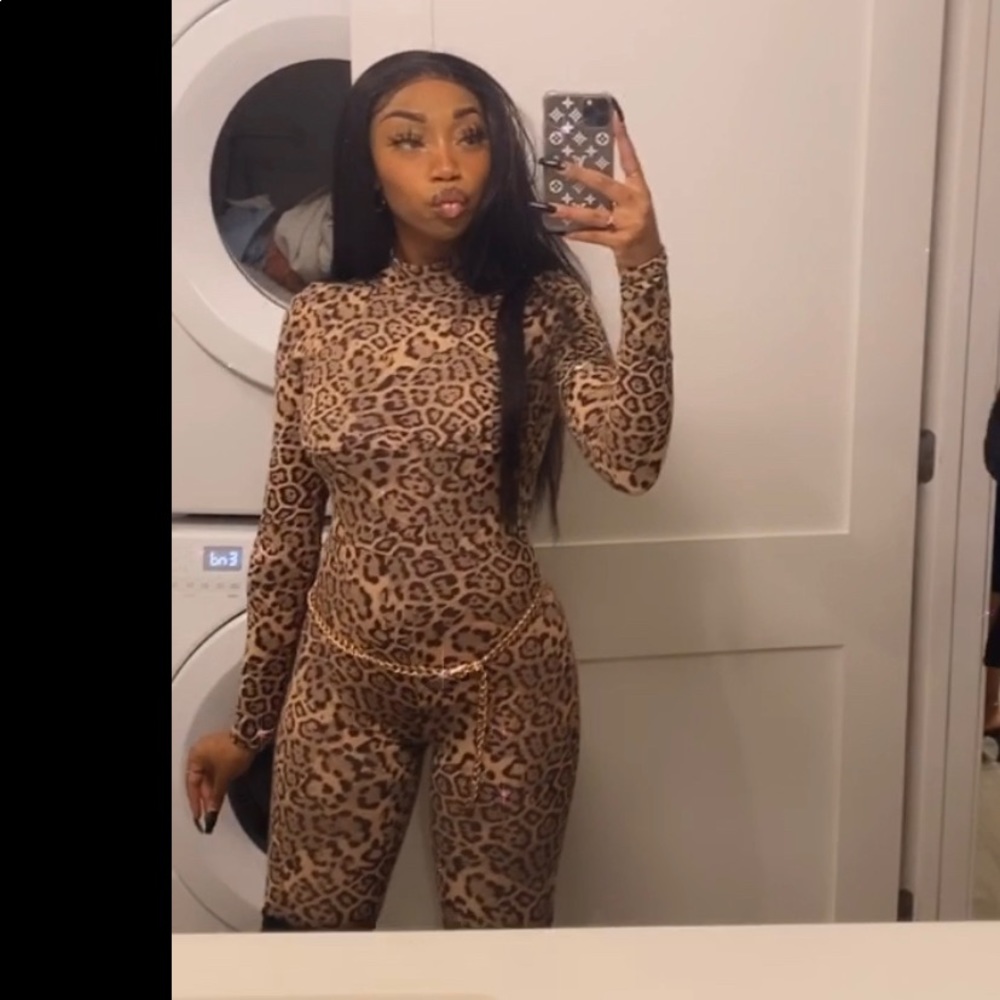 Cheetah Mock Neck Jumper